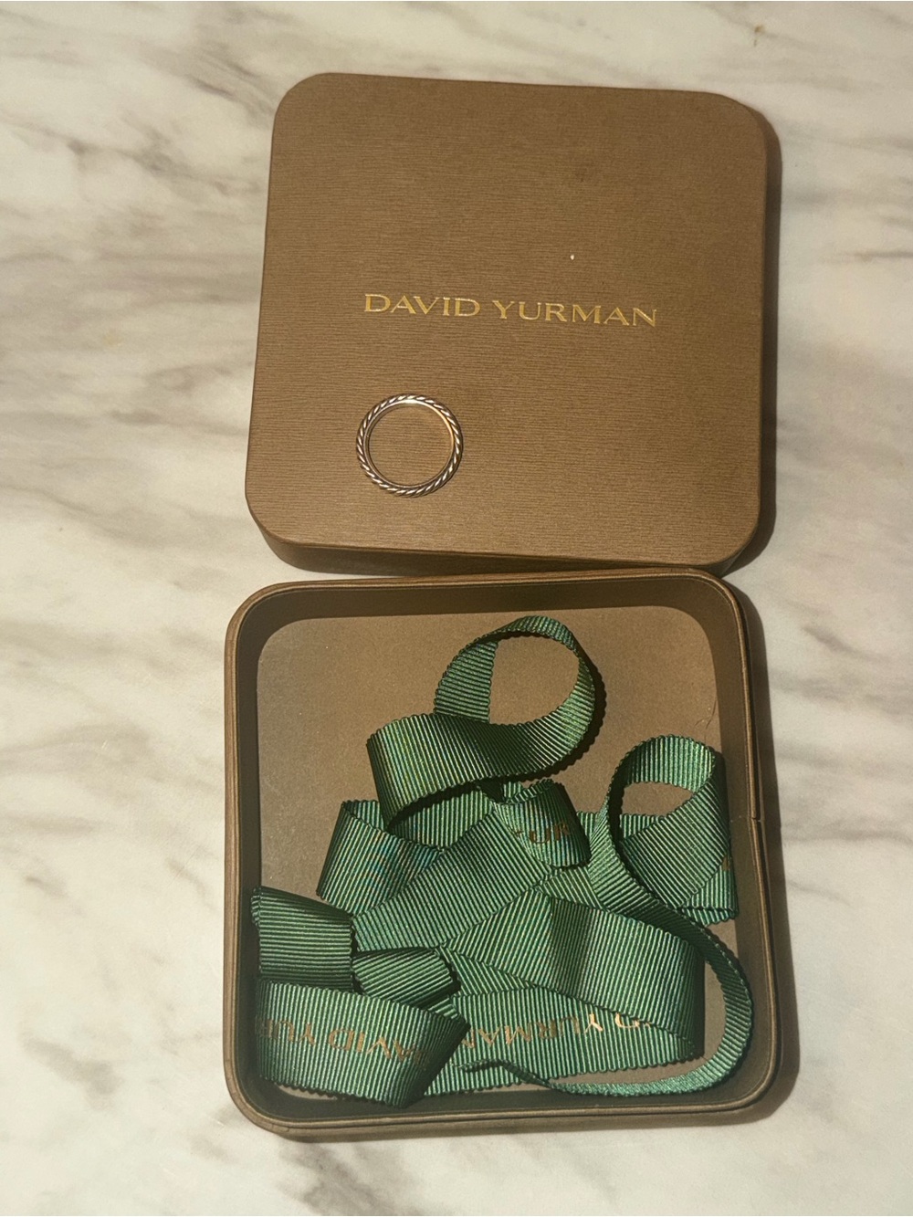 David Yurman Silver Twisted Cable Band Ring - Picture 3 of 6